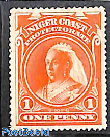 Niger Coast, 1d, WM Crown-CA, Stamp out of set