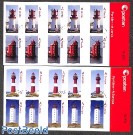 Lighthouses, 2 foil booklets