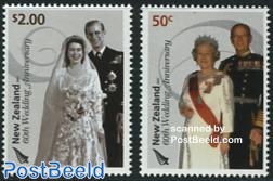 Elizabeth II 60th wedding anniv. 2v