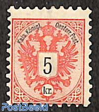 5Kr, Perf. 9.5, Stamp out of set