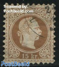 15Kr, Perf. 9.5, Stamp out of set