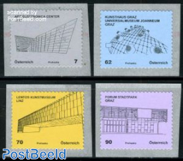 Definitives, architecture 4v, coil stamps s-a