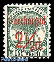 2.5d on 1p, Stamp out of set