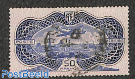 50fr, airmail, used