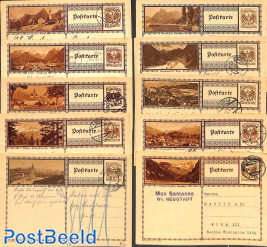 Lot with 10 used illustrated postcards