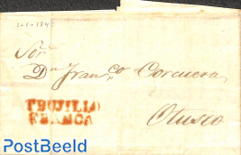 Folding letter from TRUJILLO to Otusco