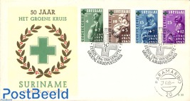 Green cross 4v, FDC without address