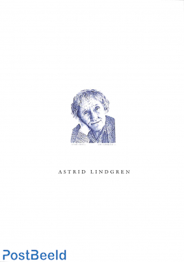 Astrid Lindgren, blueprint (no postal face value)