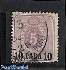 German post, 10para on 5pf, used