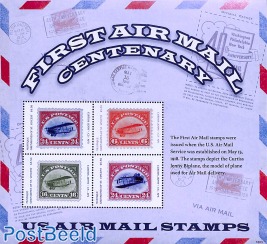 First Airmail centenary 4v m/s