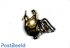 Figurehead naked woman on crowned bird appr. 30x30x15mm