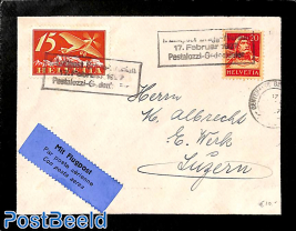 condolence letter to Luzern. Airmail