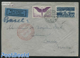 Airmail letter from Davos to Bahia (Brazil)