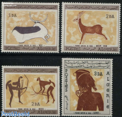 Tassili rock paintings 4v