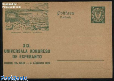 Illustrated Postcard, Esperanto congress, 10pf, Zoppot
