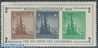 Thuringen, christmas s/s, 4Pfg moved, with attest Zierer