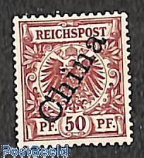 Prophila Collection: Dt. Post China Briefmarke 6II Steiler Aufdruck Von 1898 — Sammlerstück