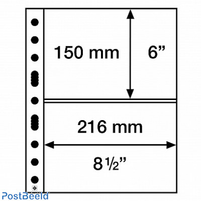 Leuchtturm Grande easy plastic sheets, 2 Pockets (A4),clear, pack of 50