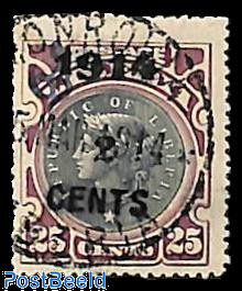 On Service, 2 c on 25c overprint 1v