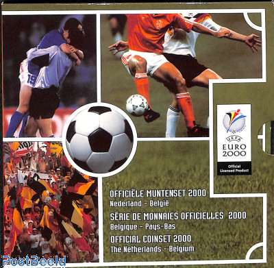 Official football WC 2000 coin set Netherlands-Belgium