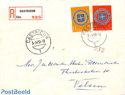 Cover with NATO stamps, sent on first day of issue