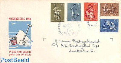Child welfare 5v FDC, open flap, written address