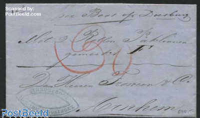 Invoice sent from Amsterdam to Arnhem by ship to Doesburg (Schroefboot)