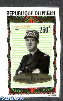 Charles de Gaulle 1v, imperforated