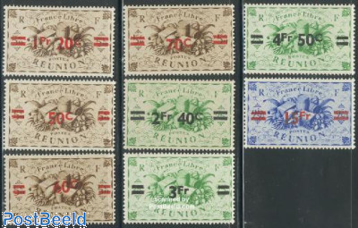 Definitives overprinted 8v