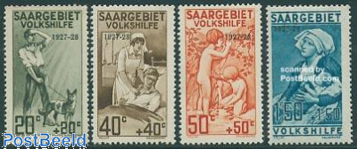 National aid 4v, overprints