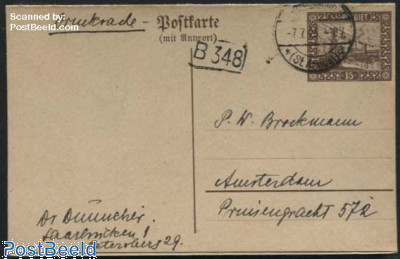 Reply Paid Postcard to Amsterdam