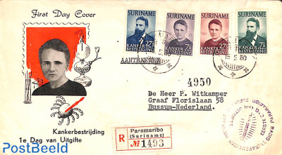 Curie & Röntgen 4v, FDC with address