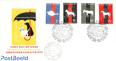Animal protection 4v, FDC without address