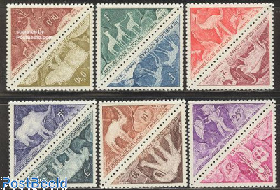 Postage due, prehistoric rock paintings 6x2v [:]