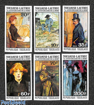 Toulouse de Lautrec 6v, imperforated