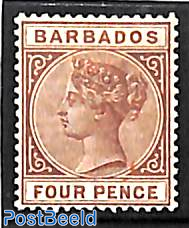4p Brown, Stamp out of set