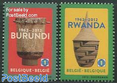 50 Years independence Rwanda & Burundi 2v