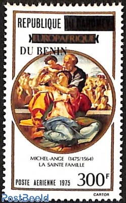 Michelangelo, the sacred family, overprint, afrique europe