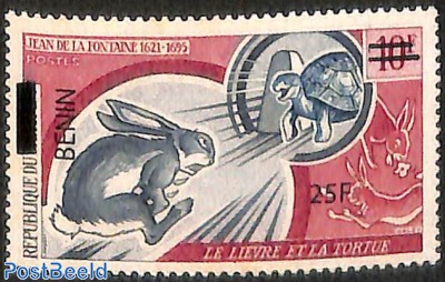 the rabbit and the turtle, overprint