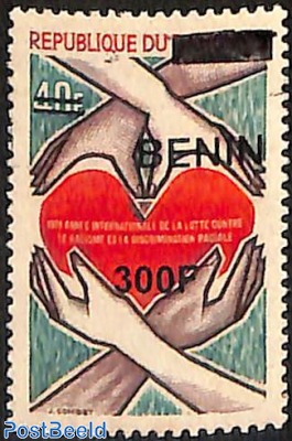 1971 international year of the fight against racism and racial discrimination, overprint