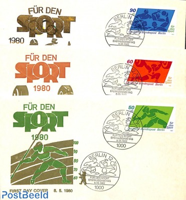 Sports 3v, FDC (3 covers)