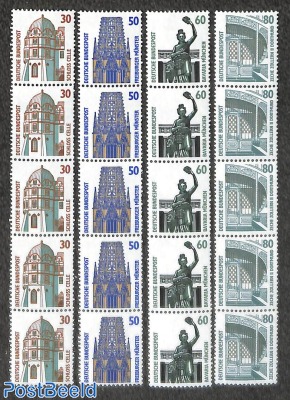 Definitives coil 4v, strips of 5 with number on reverse