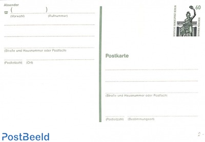 Postcard 60pf, phosphor bar 2cm left of stamp
