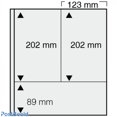 5 Seiten Safe dual Blanco, 250x89mm+2x123x202mm