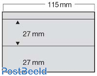 100 Einsteckkarten schwarz mit 2 Linien (2x27mm)