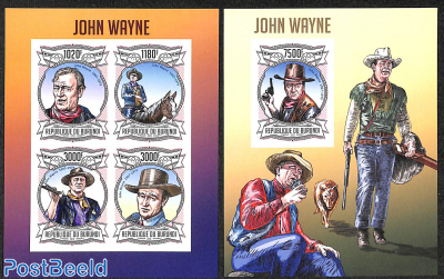 John Wayne 2 s/s, imperforated