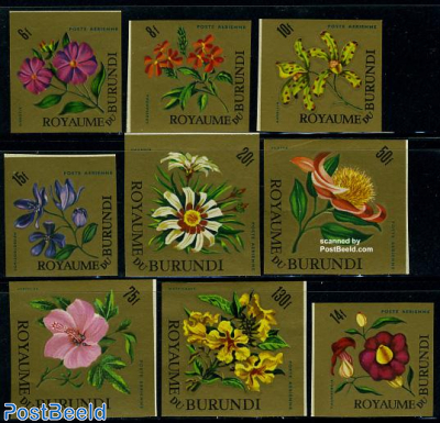 Flowers, airmail 9v imperforated