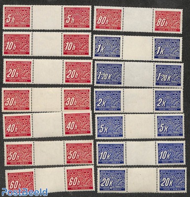 Postage due 14v, gutterpairs