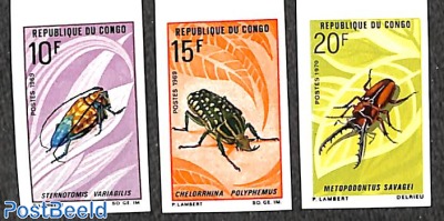 Insects 3v, imperforated
