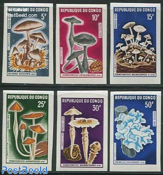 Mushrooms 6v, imperforated